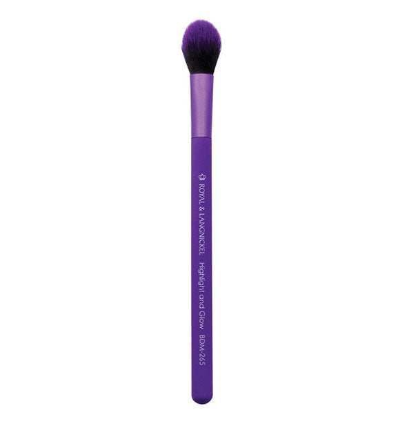 Purple Royal & Langnickel Highlight and Glow makeup brush with rounded bristles