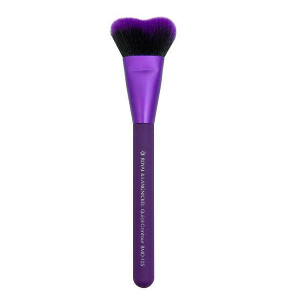 Purple makeup brush with unique heart-shaped bristles