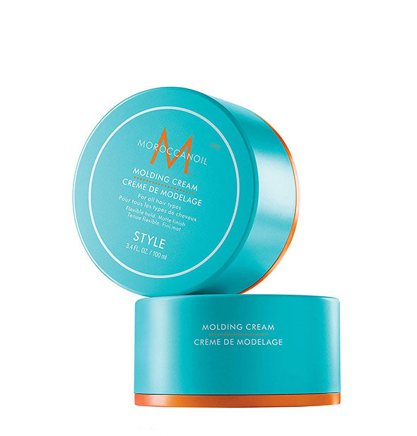 3.4 ounce pot of Moroccanoil Molding Cream shown from two angles