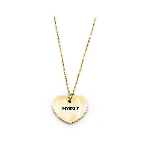 Metal Myself Heart Necklace in gold