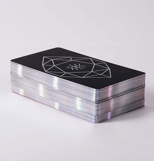 Stack of Mystic Mondays Tarot Cards showing holographic edges