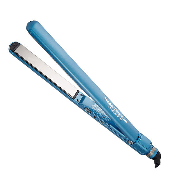Blue Nano Titanium hair straightening iron by BaBylissPRO with 1-inch plates