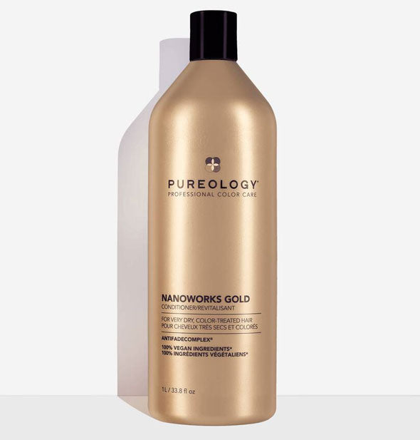 33.8 ounce bottle of Pureology Nanoworks Gold Conditioner