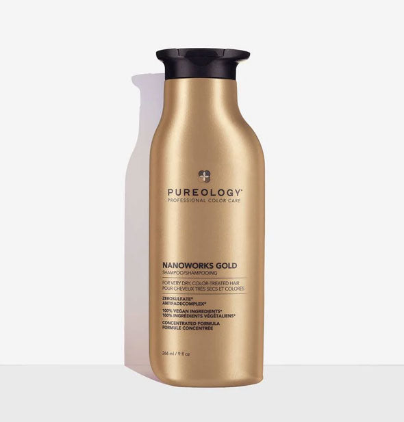 9 ounce bottle of Pureology Nanoworks Gold Shampoo