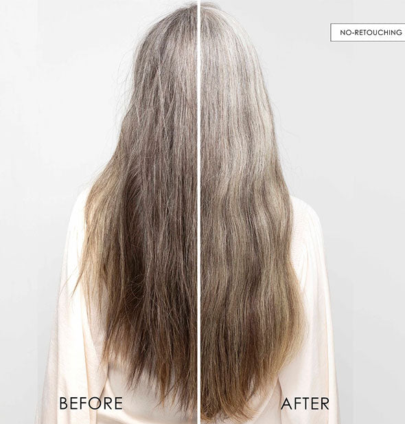 Before and after results of using Olaplex No. 8 Bond Intense Moisture Mask