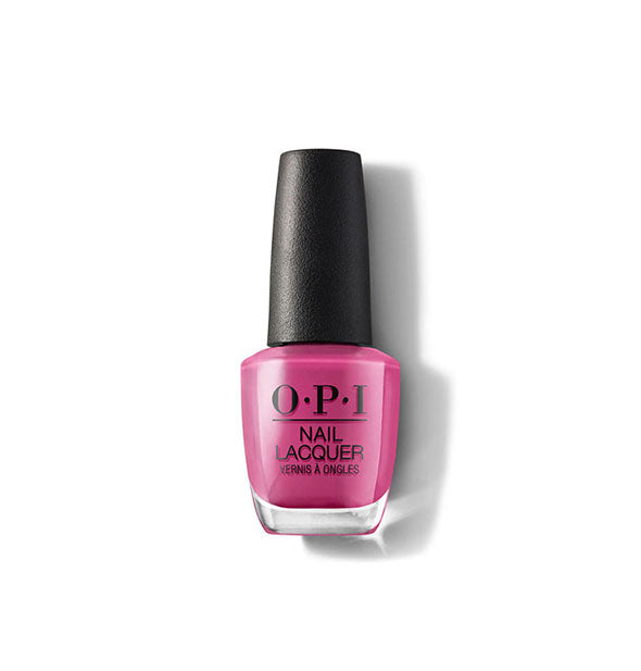 Bottle of OPI Nail Lacquer in a magenta shade