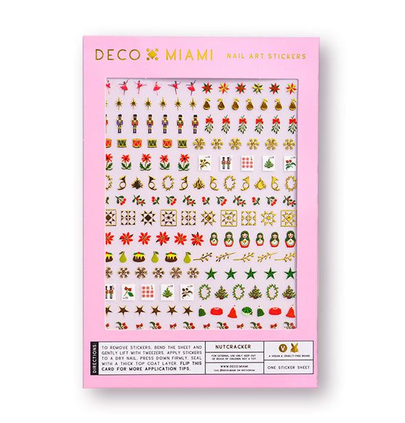 Pack of Deco Miami Nail Art Stickers with Nutcracker ballet-themed designs