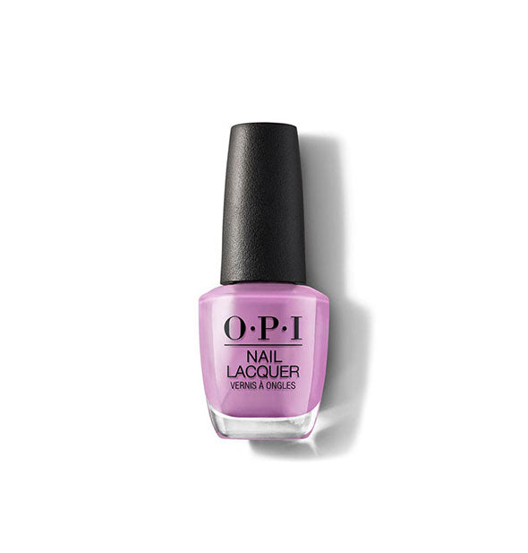 Bottle of OPI Nail Lacquer in a pinky-purple shade