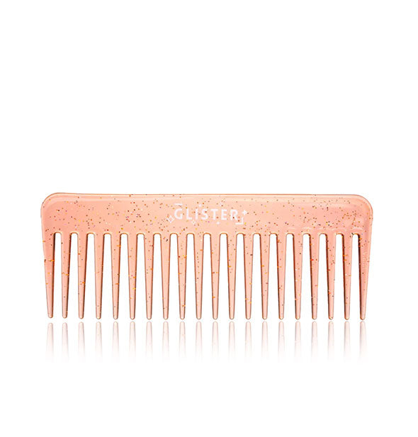 Orange glitter wide-tooth comb