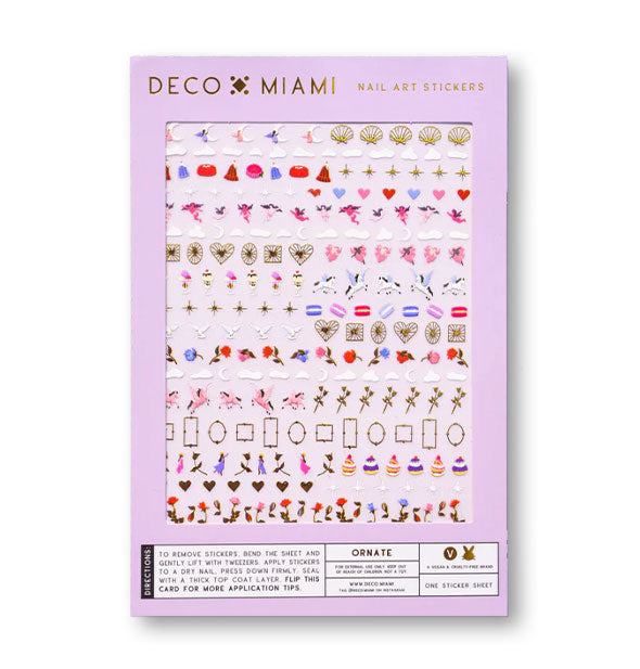 Pack of Deco Miami Nail Art Stickers with various decorative designs