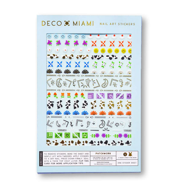 Pack of Deco Miami Nail Art Stickers with Art patchwork and geometric designs