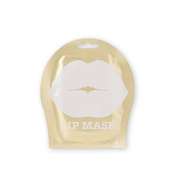 Shiny gold Lip Mask pack with white lettering and lips graphic
