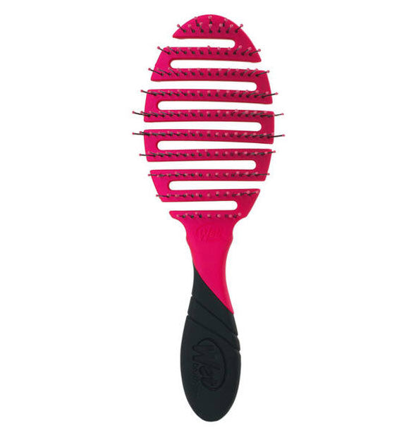 Magenta vented hairbrush with open head design