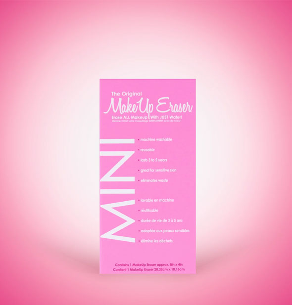 Pink Original MakeUp Eraser Mini box with white and dark pink lettering
