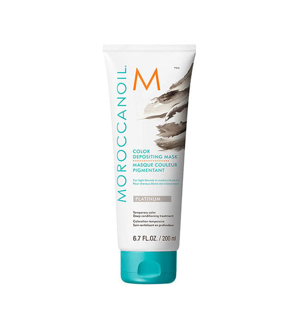 6.7 ounce bottle of Moroccanoil Color Depositing Mask in the shade Platinum