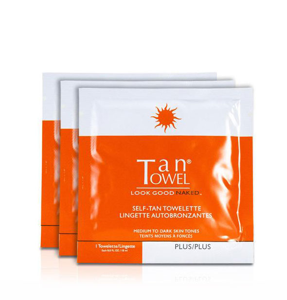 TanTowel Self Tan Towelettes for Medium to dark skin tones towelette. Plus Total Body