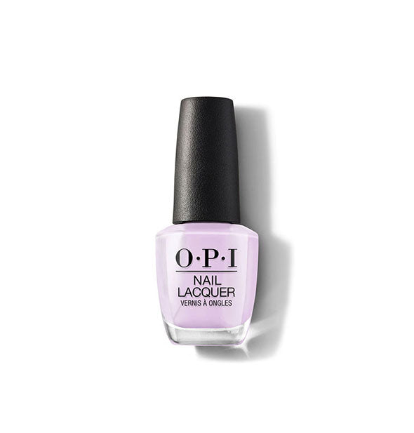 Bottle of OPI Nail Lacquer in a light purple shade