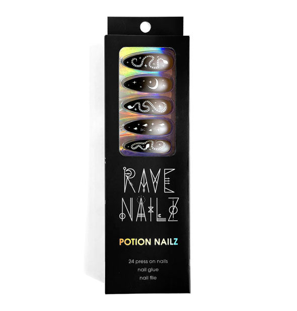 Pack of Rave Nailz in the style Potion featuring snakes and celestial designs