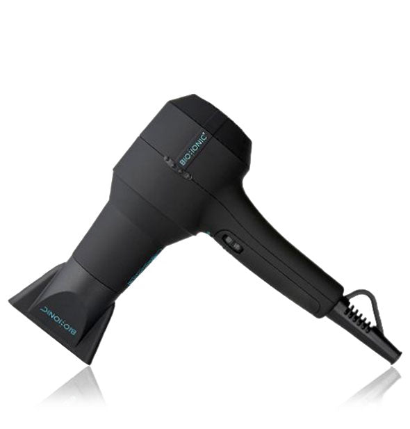 Black hair dryer with diffuser attachment