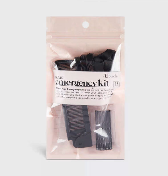 Hair Emergency Kit by Kitsch in pink packaging