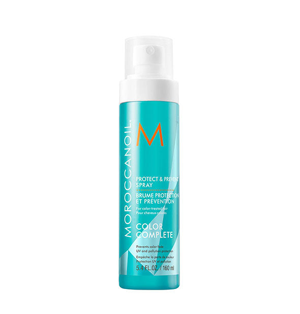 Teal and white 5.4 ounce bottle of Moroccanoil Protect & Perfect Spray