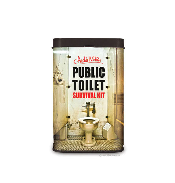 Archie McPhee's Public Toilet Survival Kit tin