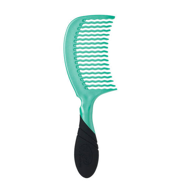 Teal and black comb with wavy teeth