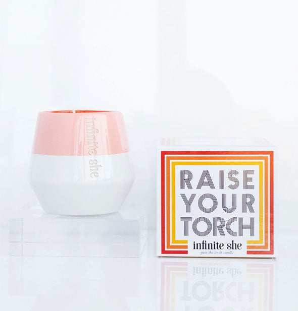 Raise Your Torch candle by Infinite She with box packaging