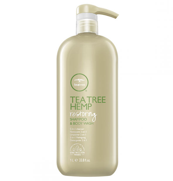 33.8 ounce bottle of Paul Mitchell Tea Tree Hemp Restoring Shampoo & Body Wash