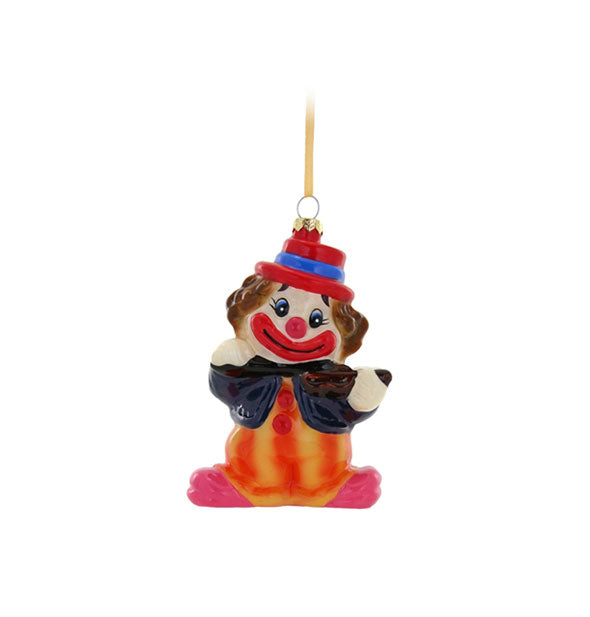 Retro style clown ornament with string