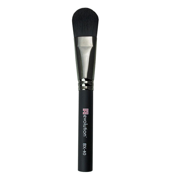 Black medium-to-large size Revolution BX-40 makeup brush with rounded bristle shape