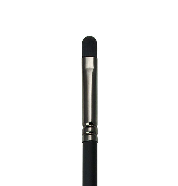 Closeup of small black makeup brush head for lips