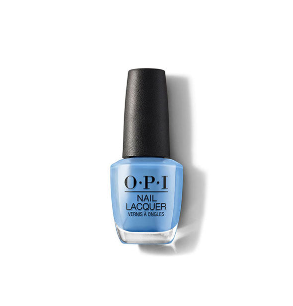 Bottle of OPI Nail Lacquer in a medium sky blue shade