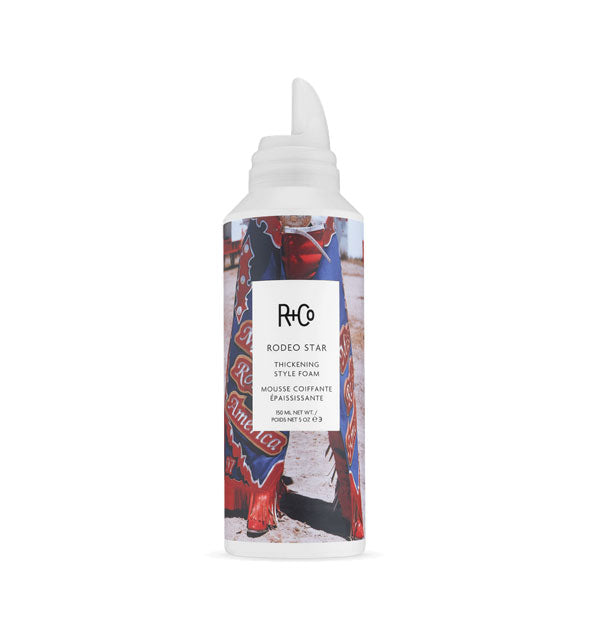 5 ounce can of R+Co Rodeo Star Thickening Style Foam