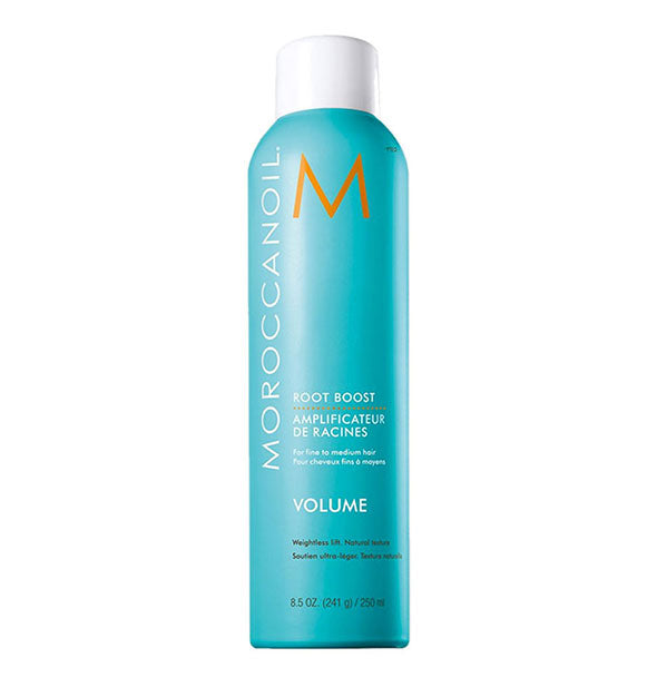 Blue 8.5 ounce can of Moroccanoil Root Boost