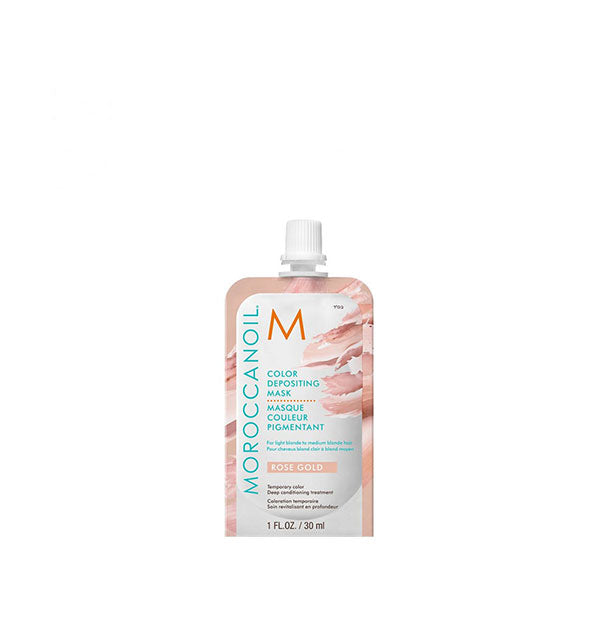 1 ounce pack of Moroccanoil Color Depositing Mask in Rose Gold