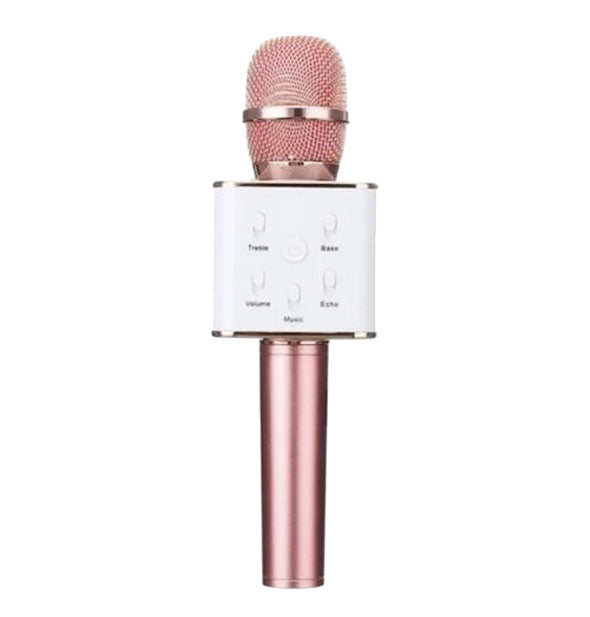 Funky Rico Wireless Karaoke Microphone shown in rose gold finish