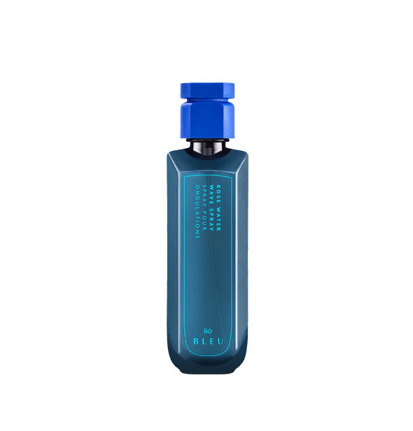 Two-tone blue bottle of R+Co Bleu Rose Water Wave Spray