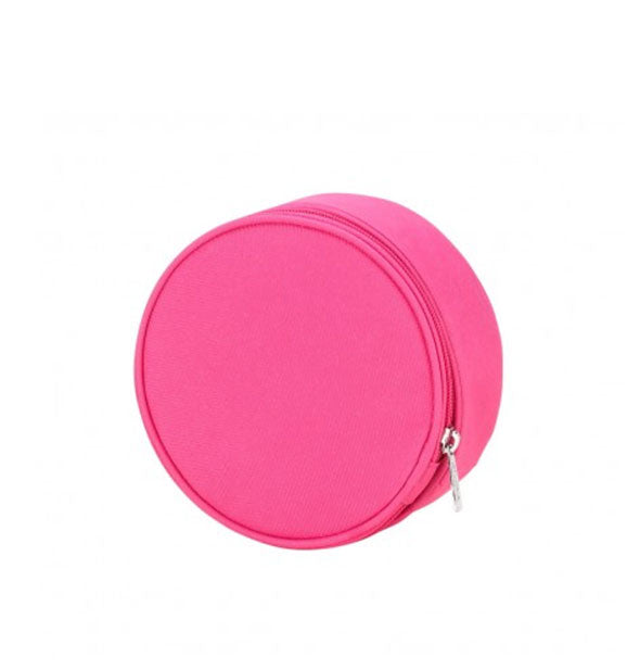 Round pink zippered case