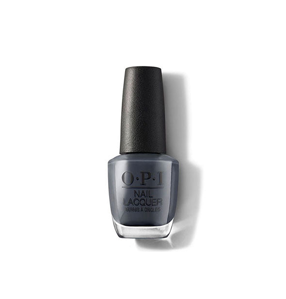 Bottle of OPI Nail Lacquer in a dark gray shade
