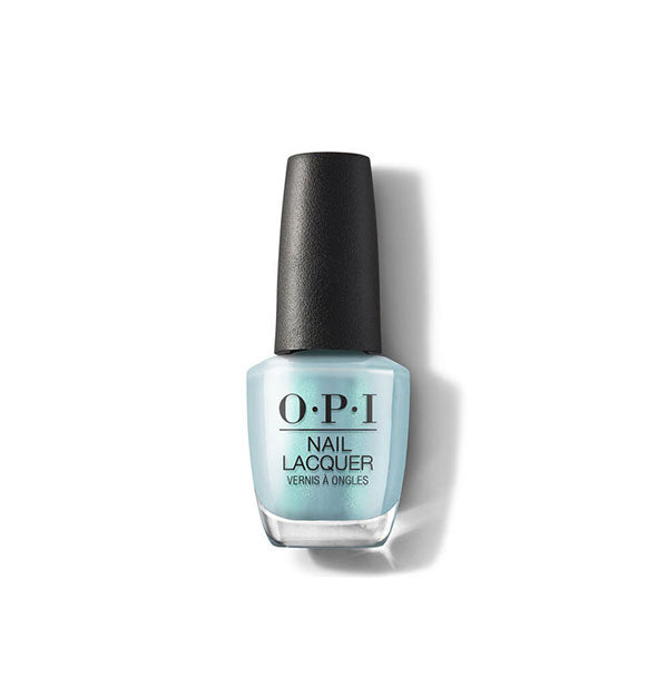 Bottle of pearlescent blue-green OPI Nail Lacquer