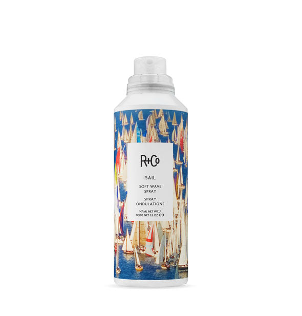 5 ounce can of R+Co Sail Soft Wave Spray