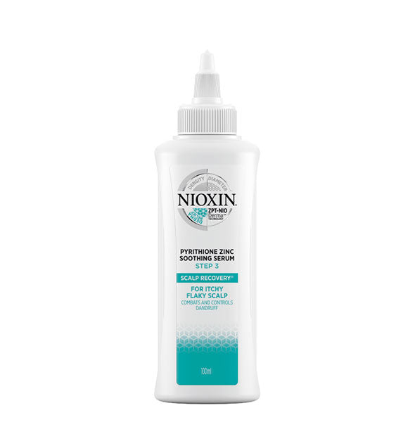 Bottle of Nioxin Pyrithione Zinc Soothing Serum Step 3 Scalp Recovery for Itchy Flaky Scalp