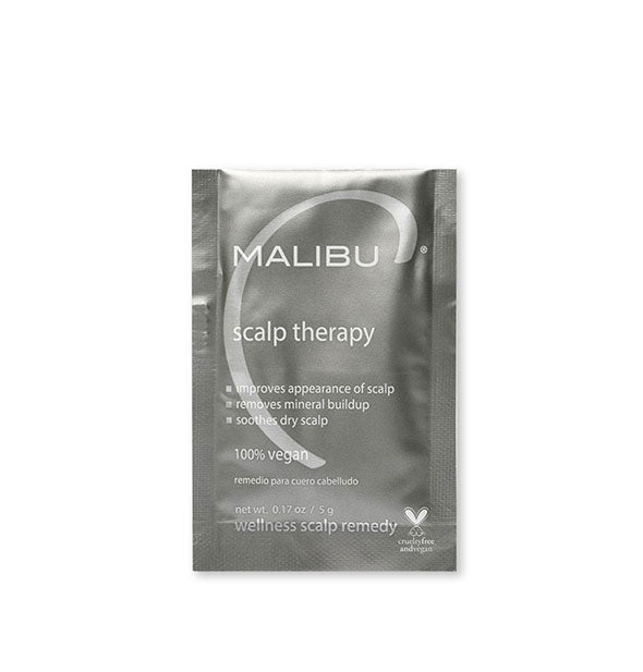 Silver packet of Malibu Scalp Therapy additive