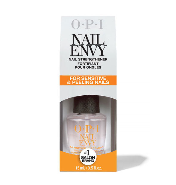 Packaging for OPI Nail Envy Nail Strengthener for Sensitive & Peeling Nails