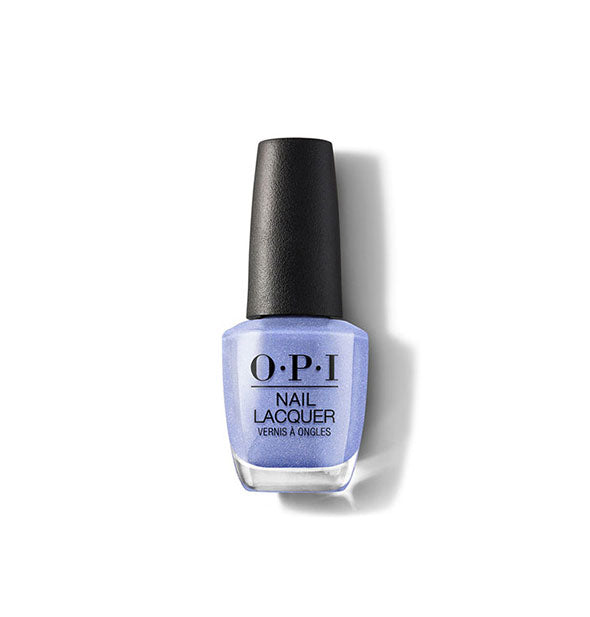 Bottle of OPI Nail Lacquer in a shimmery periwinkle shade