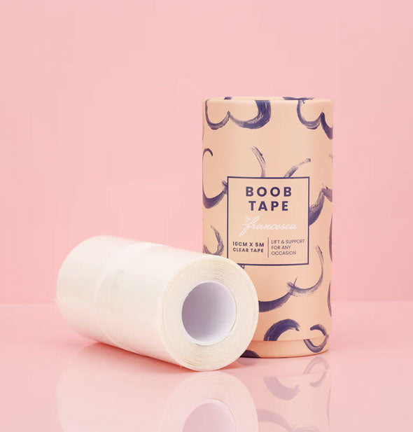 Pack and roll of clear Boob Tape by Francesca