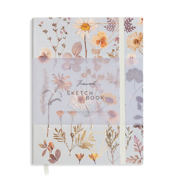 Floral sketchbook with elastic band