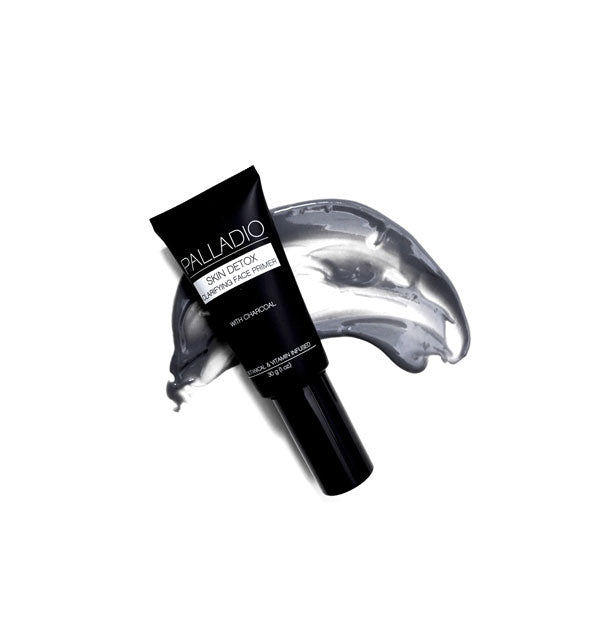 Tube of Palladio Skin Detox Clarifying Face Primer with sample application underneath
