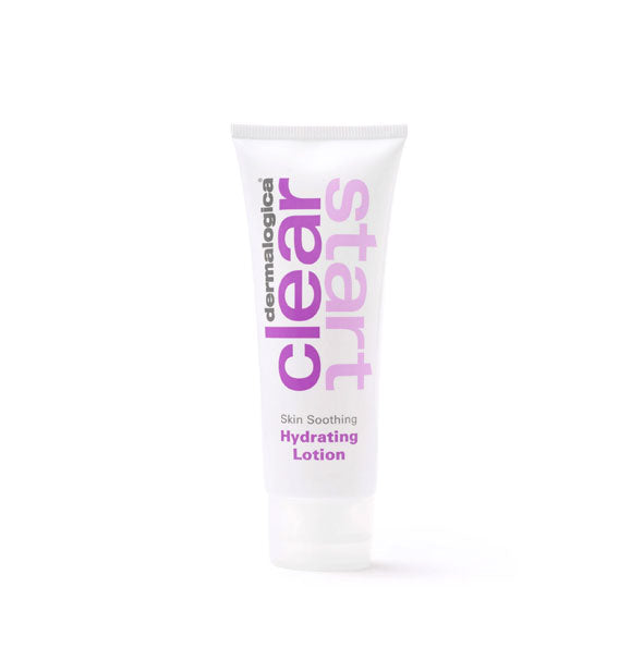 White and purple 2 ounce bottle of Dermalogica Clear Start Skin Soothing Hydrating Lotion